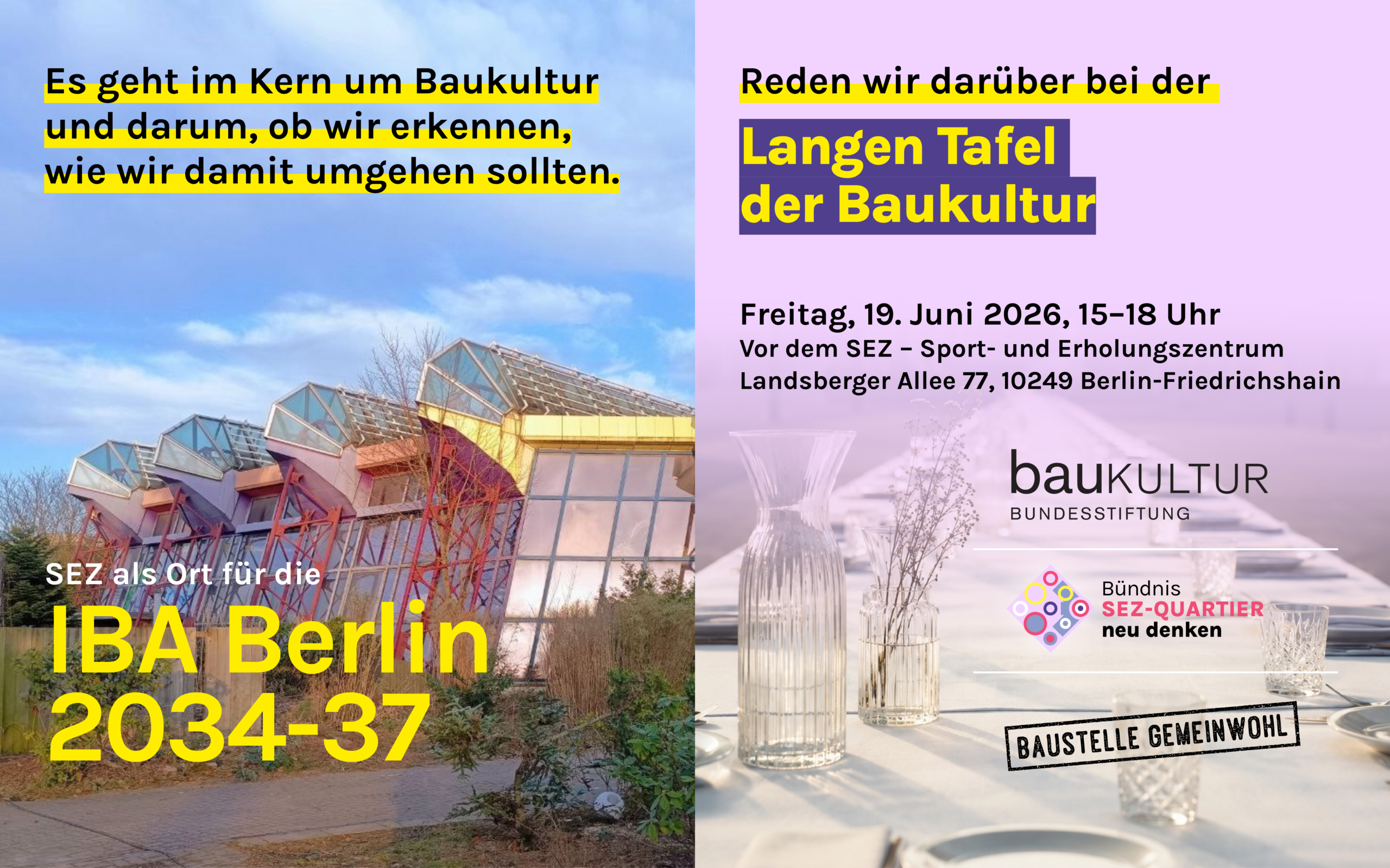 Lange Tafel der Baukultur am SEZ
